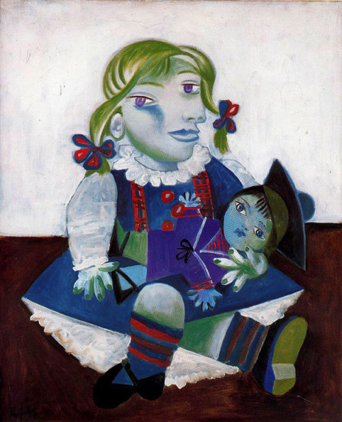 surrealism-love:Portrait of Maya with her doll, 1938, Pablo...