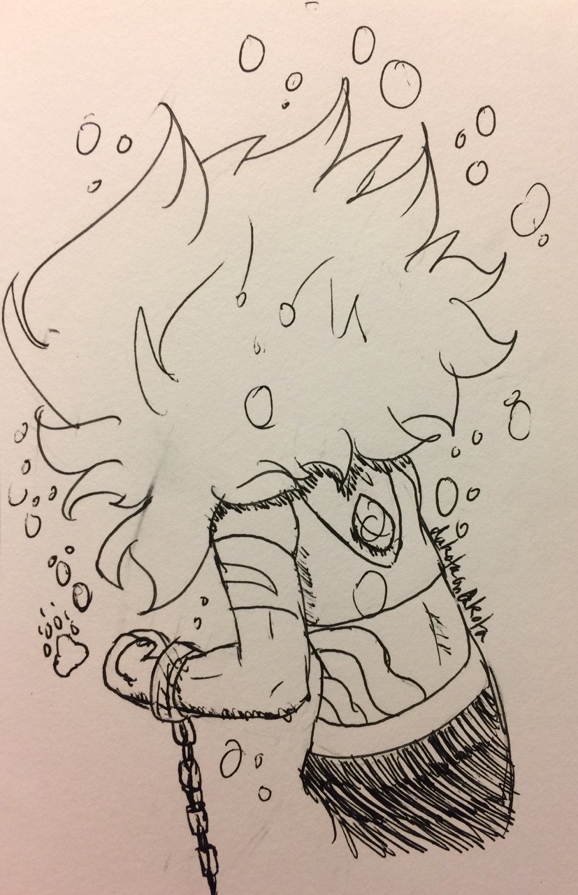 Inktober Day 4. Underwater I told myself I wouldn’t draw anything SU related….lol jk I totally expected myself to do this Poor arm monster bab Art by me SU, Malachite belong to CN and Rebecca Sugar