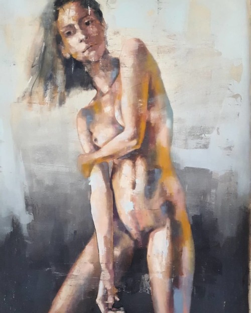 Standing female figure in oils on canvas 91x61cm #fineart...