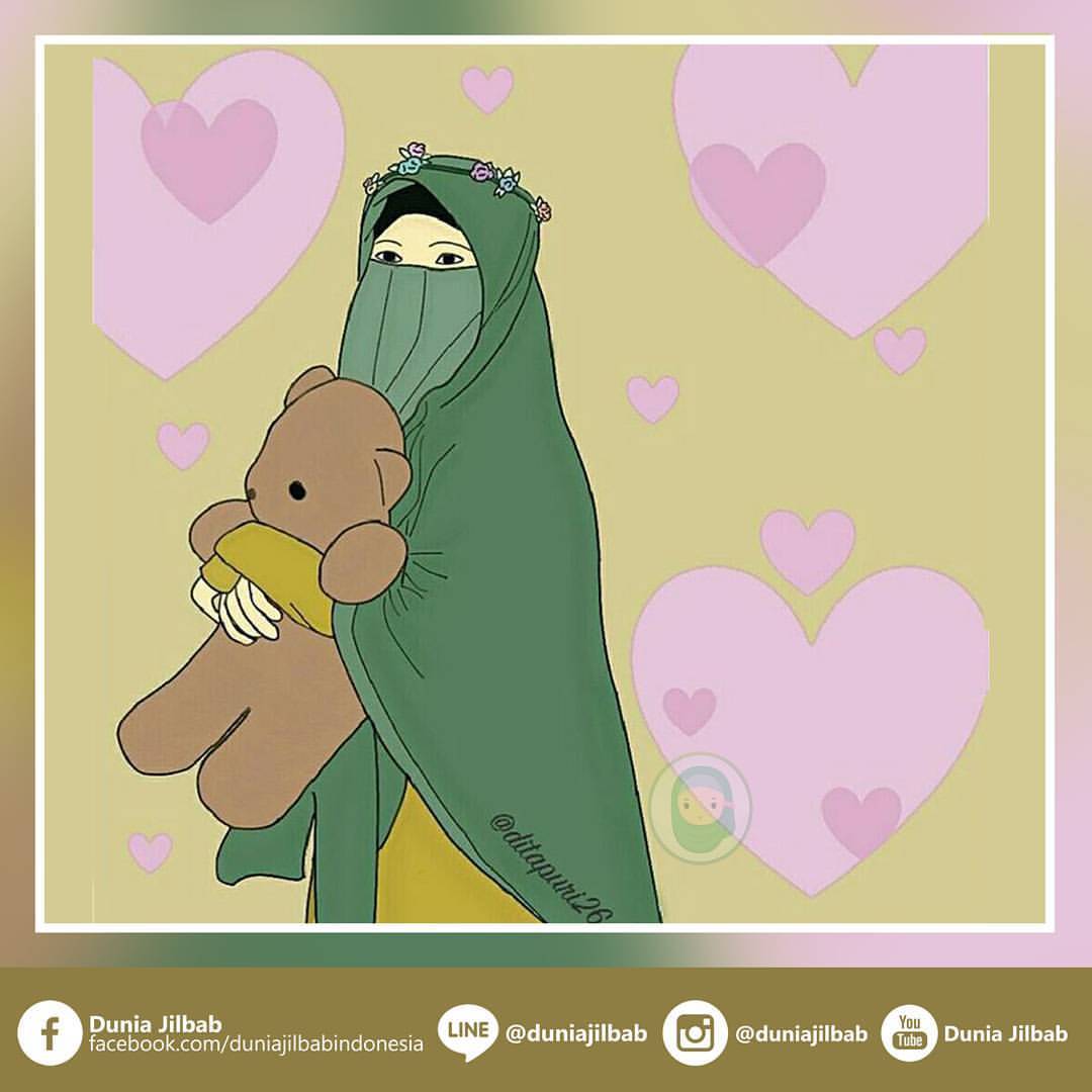 Gambar Kartun Muslimah Jatuh Cinta