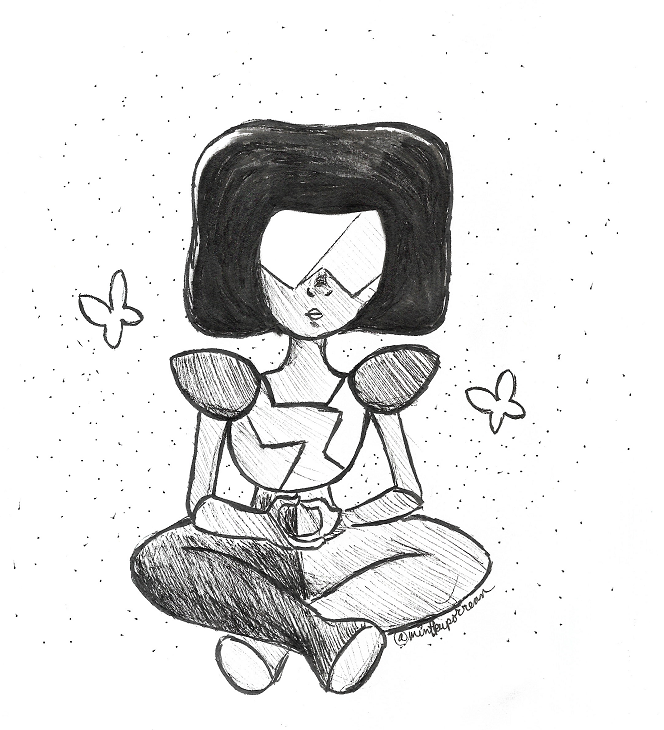 Inktober Day 5 I realized I’ve never drawn Garnet before, and with the stressful evening I had, I decided a mindful version of her would be a calming force.