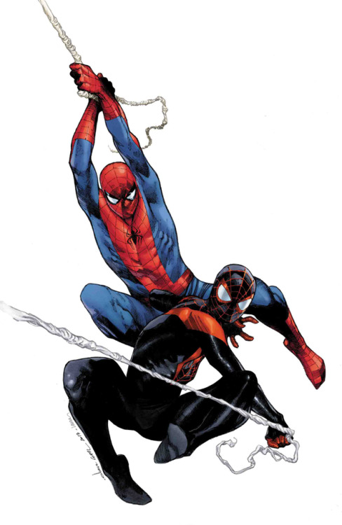 spaceshiprocket - Peter Parker and Miles Morales by Olivier Coipel