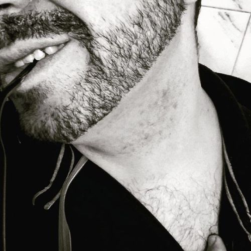“Do you bite me?”#man #bite #beard #blackandwhite...
