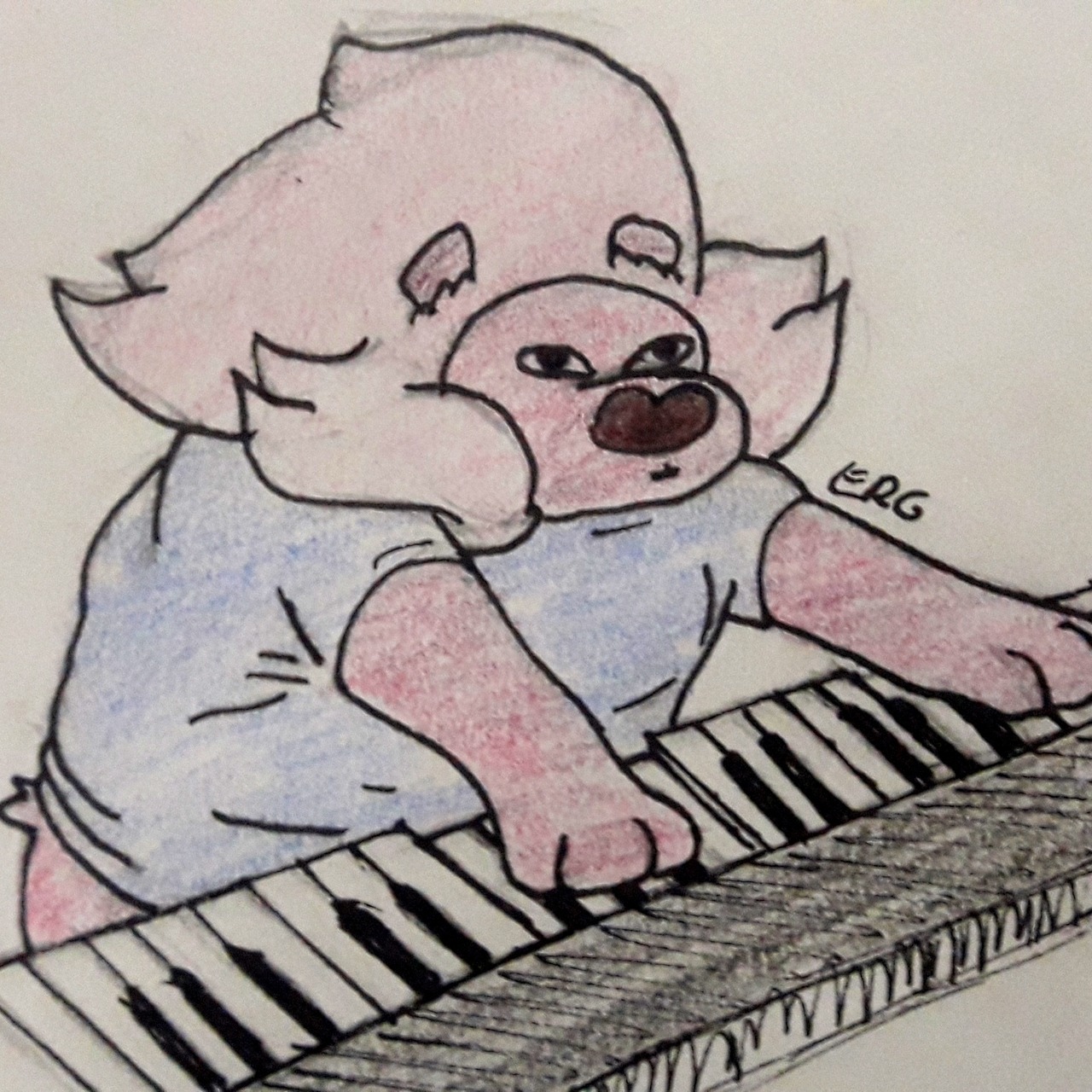 30 days of Steven challenge 2nd day - Something pink I went for Lion, parody of the piano cat x) (probably someone else has done this tho) @sarahelisabethart