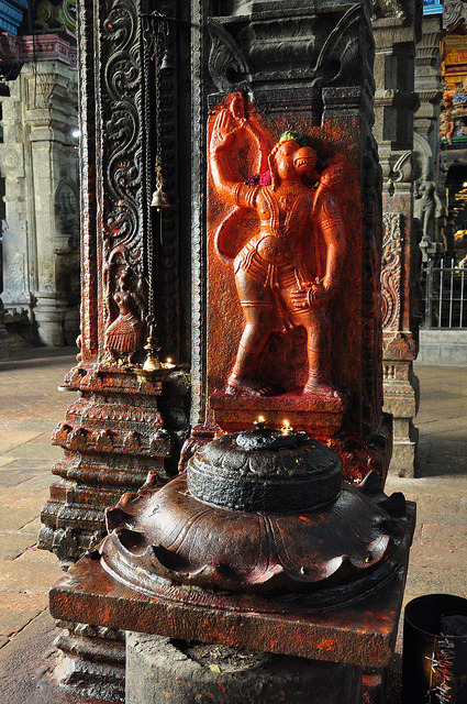 hinducosmos - Sri Hanuman relief on a pillar Meenakshi Temple...