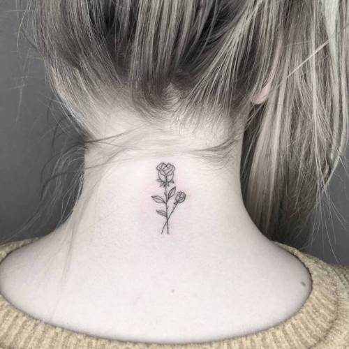 Flower Tattoo On Back Of Neck tattoo design