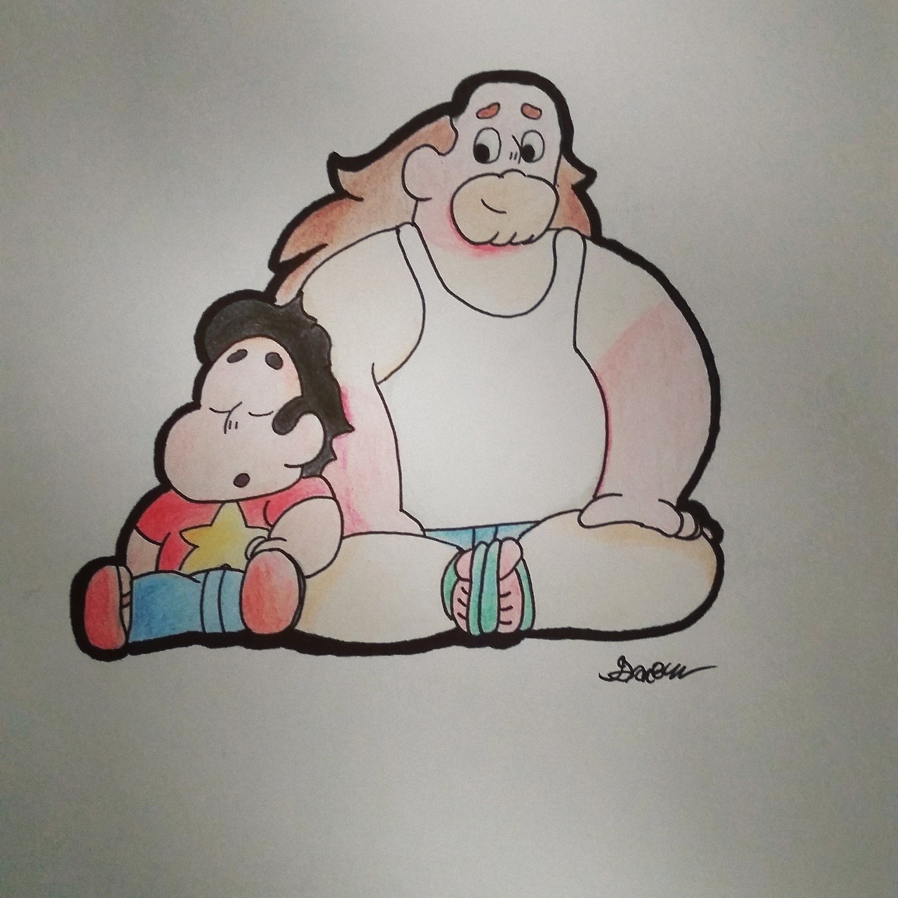 “If every pork chop were perfect, we wouldn’t have hotdogs!” I already drew Steven and Rose, so I thought I’d draw Steven and Greg as well!
