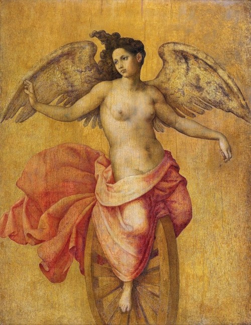 Winged Personification of Fortuna on a Wheel (1550) Florentine...