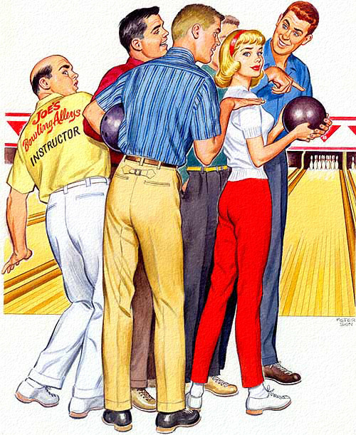 clint-stevens - A stereotypical bald dude being ignored.1959