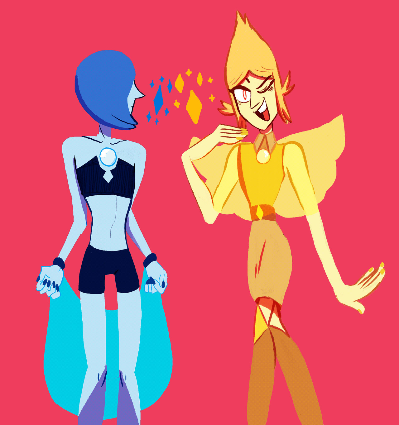 some yellow and blue pearl designs