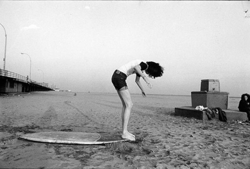hiro-the-ag:The Ramones: Joey Ramone on surf board