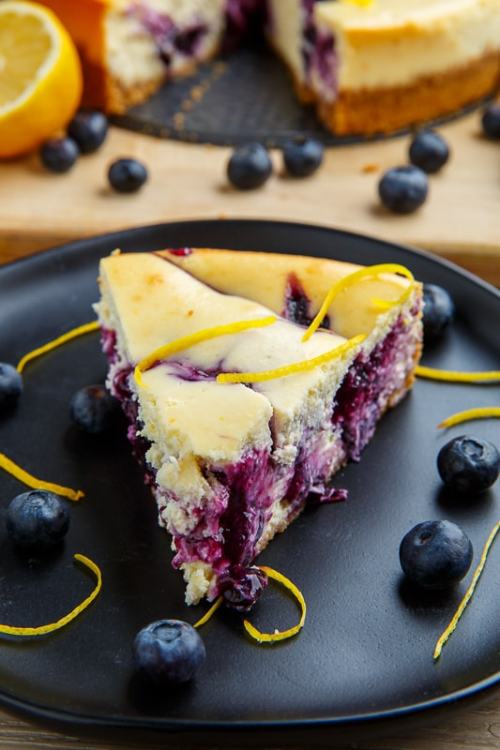 guardians-of-the-food - Blueberry Swirl Lemon Cheesecake