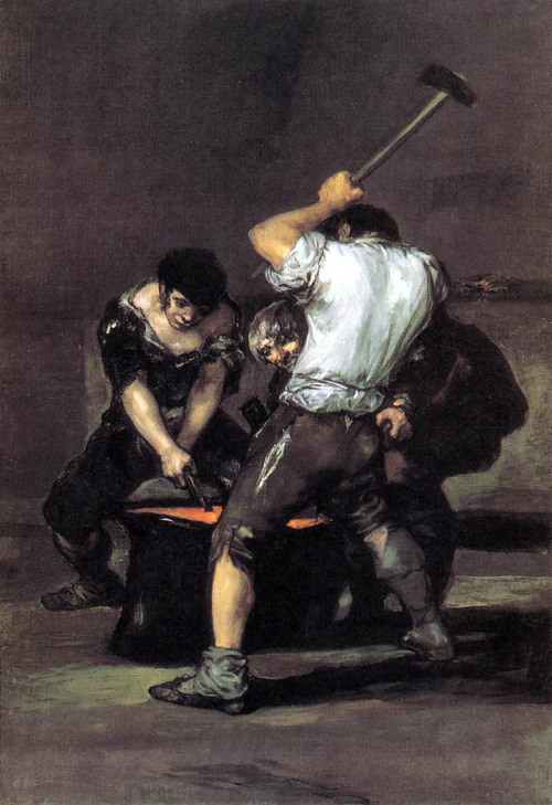 artist-goya - The Forge, 1812, Francisco GoyaSize - 125x181.6...