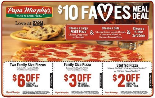 Get 2 Off On Medium 3 A Large And 4 Family Size Pizza With Papa Murphy S E Delicious By