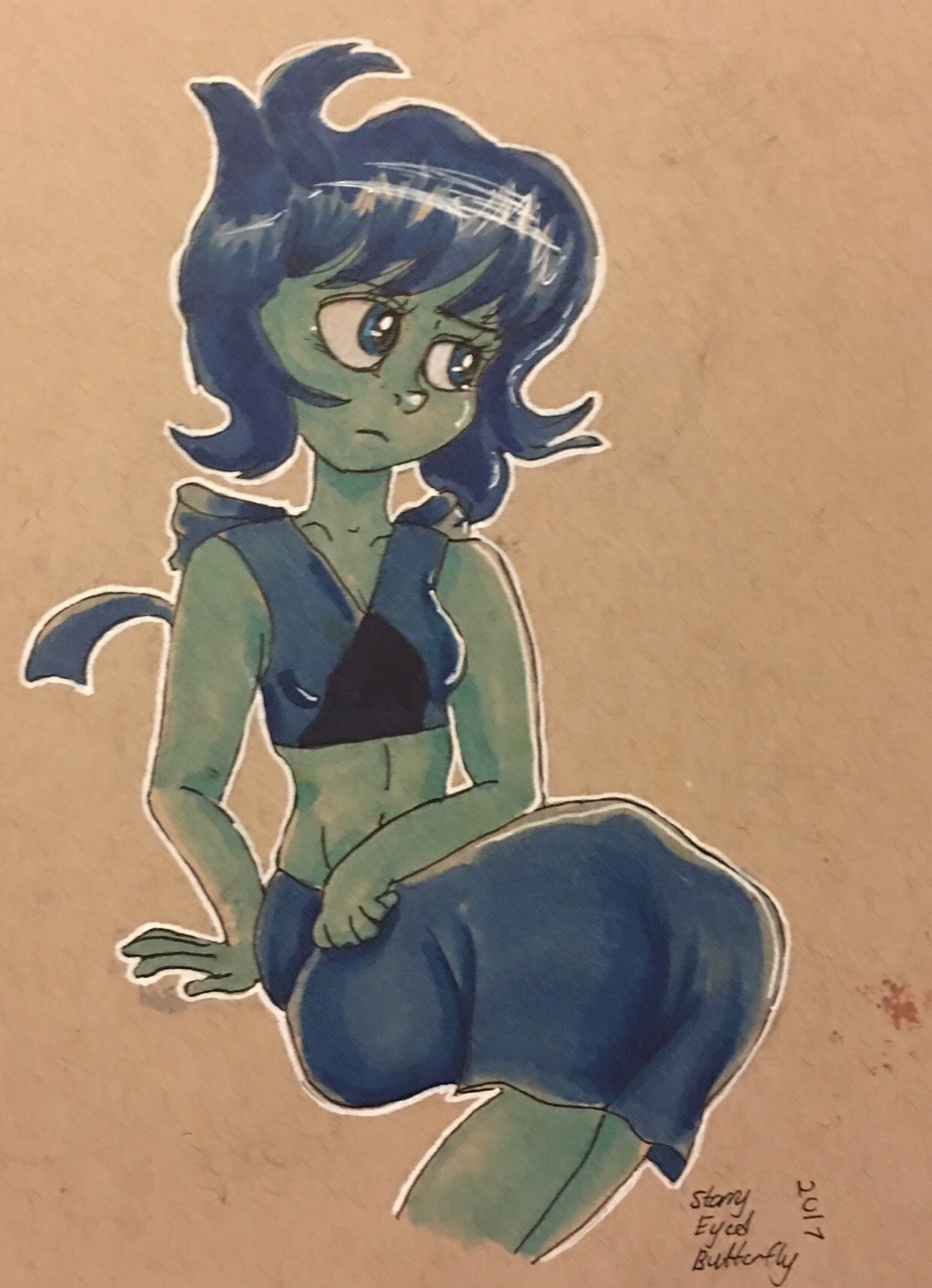 Redrew some old Lapis art from the middle of 2017. I’m happy with how I improved. ^_^