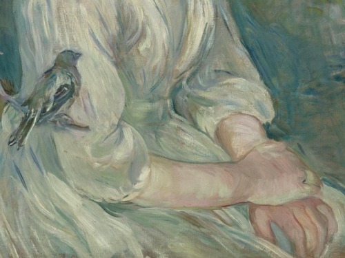 barcarole - Detail of Petite fille à l'oiseau, Berthe Morisot,...