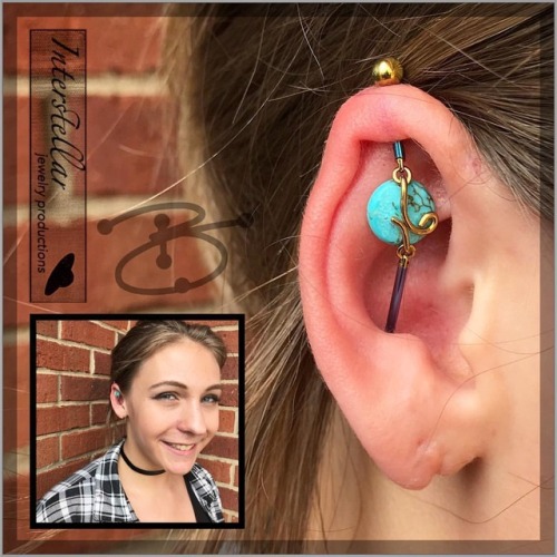 belcherspiercings:Really fun Helix to Conch industrial with...