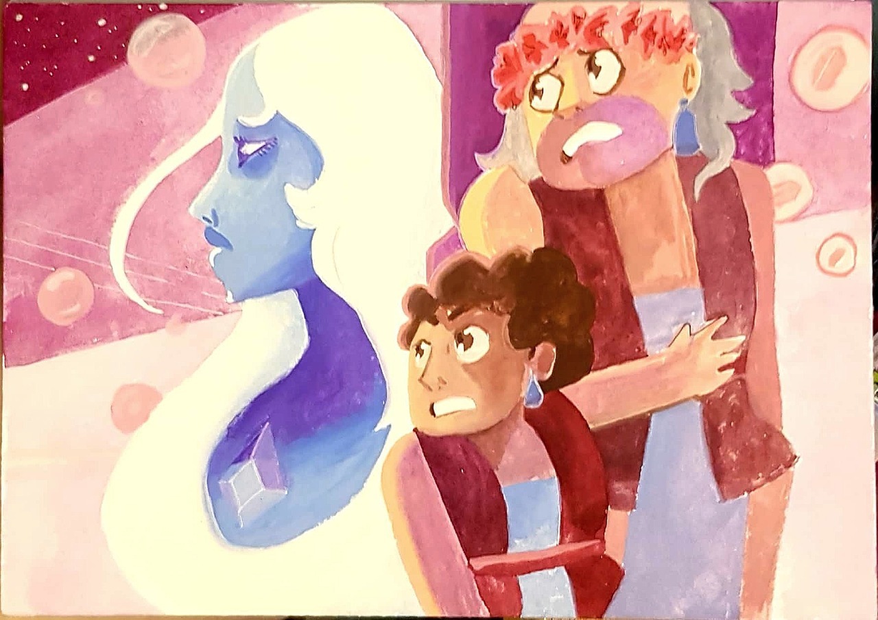 Gouache redraw of beautiful people in a beautiful song