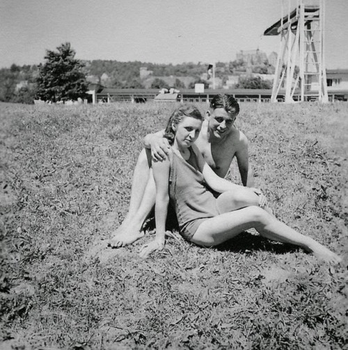 loveinthetimeofwarww2 - German soldier and his girlfriend, France.