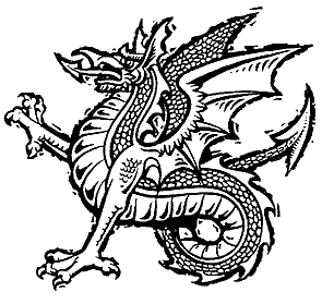 A typical heraldic wyvern.