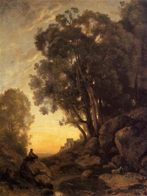 artist-corot:The Italian Goatherd, 1847, Camille CorotMedium:...