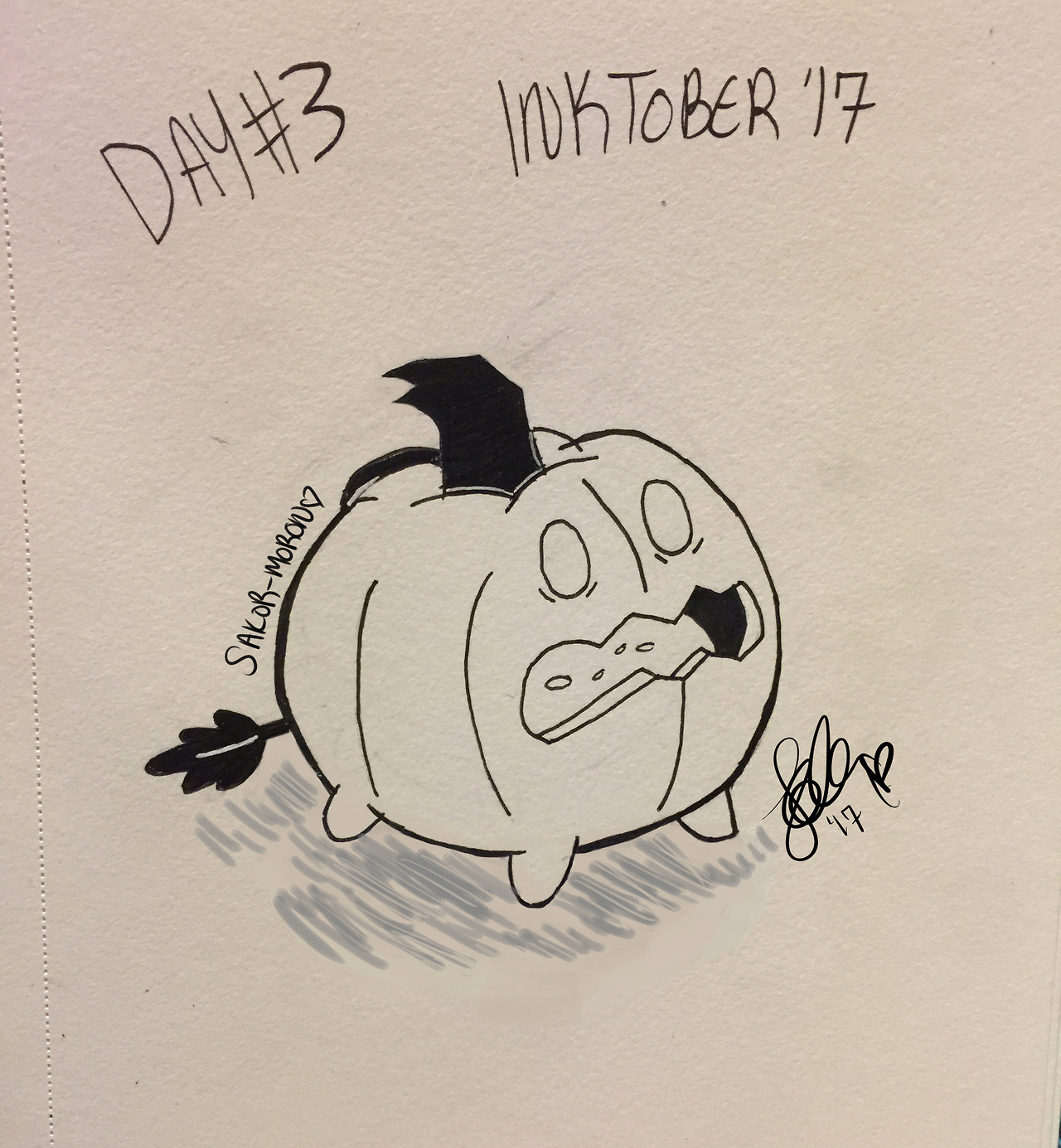 Inktober Day 3: Have some of this precious spicy pumpkin