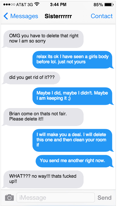 incestisnicestblog - Sister texting part 1