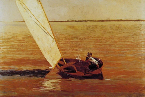 artist-eakins:Sailing, Thomas EakinsMedium:...