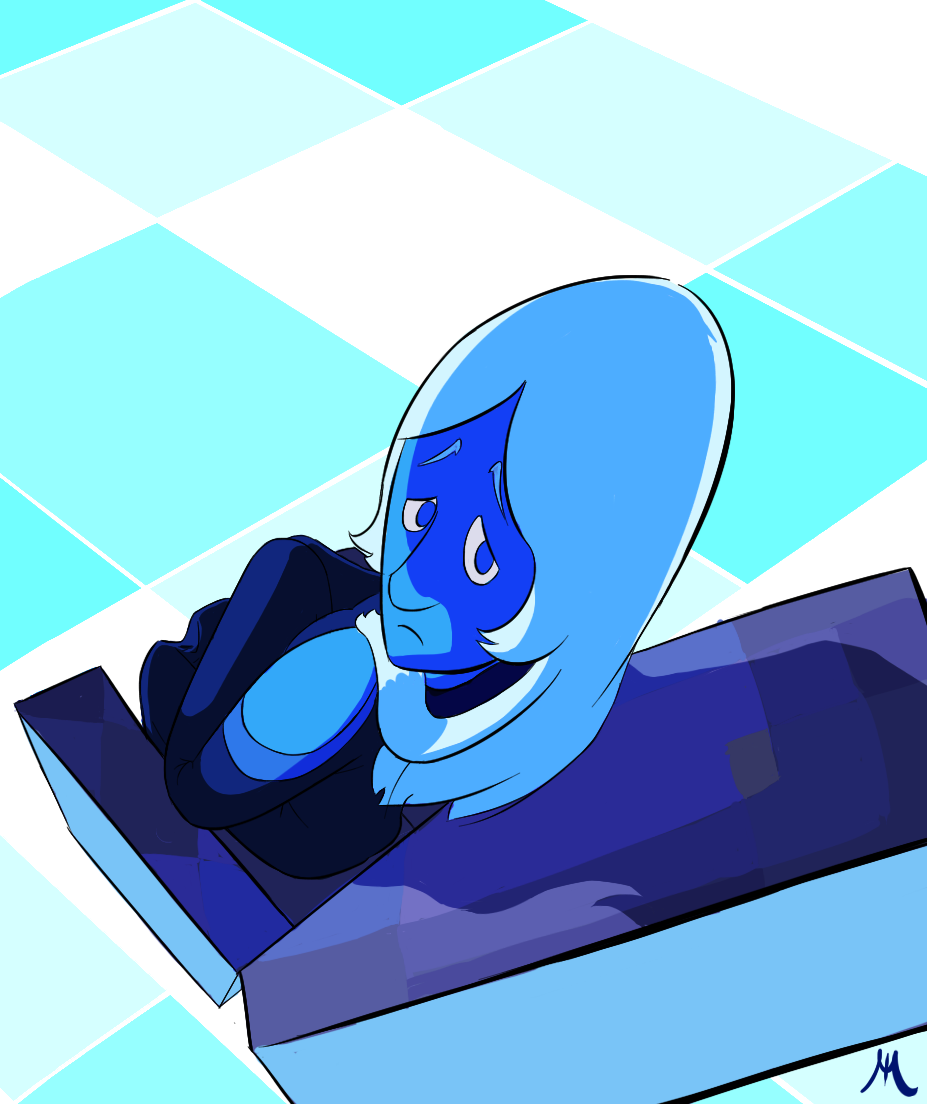 Lovely Blue Diamond, the sad giant leader of homeworld.