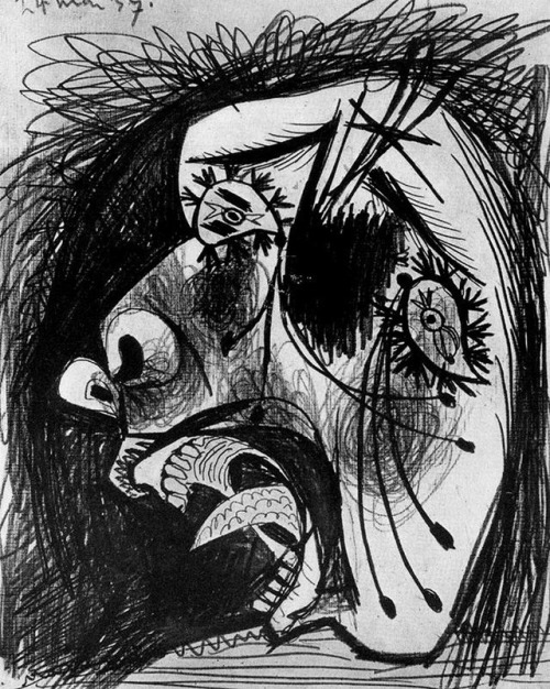 surrealism-love - Head of crying woman by Pablo Picasso