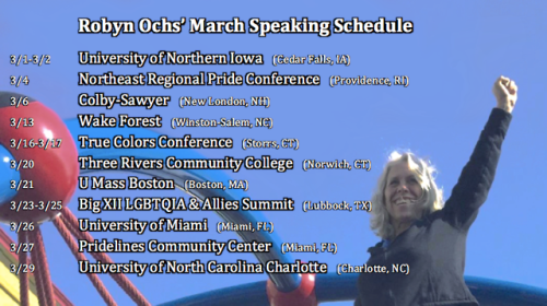 I’m kicking off my March schedule first thing tomorrow...