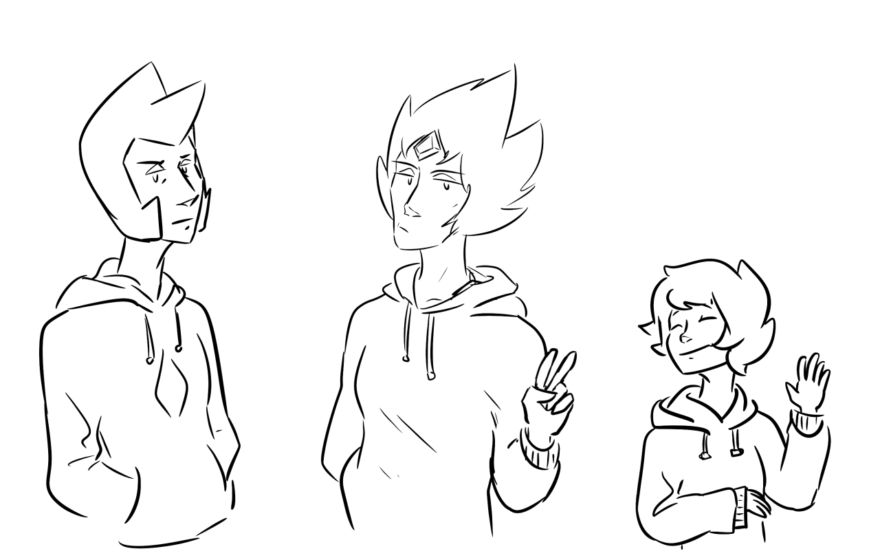 justinthespider said: I dont know if your still requests but .... Can we get all the diamonds in hoodies please. if not thats fine by me Answer: I did Blue the other day so I doodled just these three...