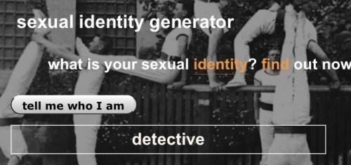 glumshoe - glumshoe - I tried to make a sexual identity generator but it’s glitchy and I’m n