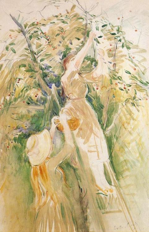 artist-morisot - The Cherry Tree (study), Berthe MorisotMedium - ...