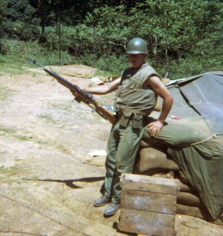 vietnamwarera - Marine with an M14, 9th Marine Regiment, circa...