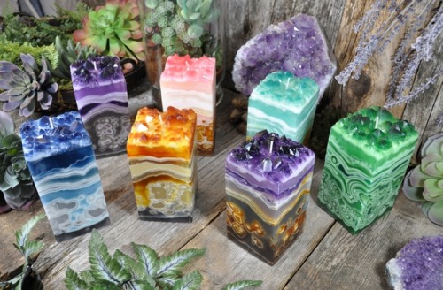 unicornempire - sosuperawesome - Crystal Geode Candles, by...