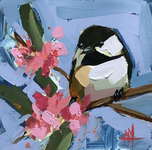 itscolossal:Thick Brushstrokes Form Plump Songbirds in Oil...