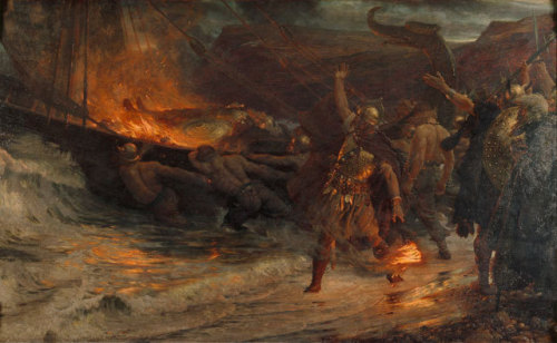 wrath-from-the-unknown - Frank Dicksee - The Funeral of a Viking...