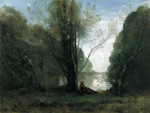 artist-corot - The Solitude. Recollection of Vigen, Limousin,...