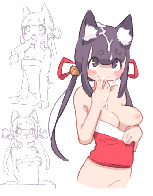 annueart:Drawings of the catgirl from last years christmas...