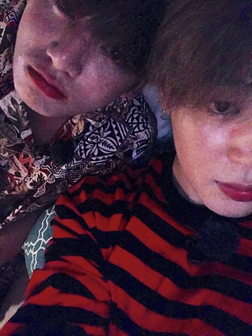 jikoooktrash - selfies where they just finished making out are my...