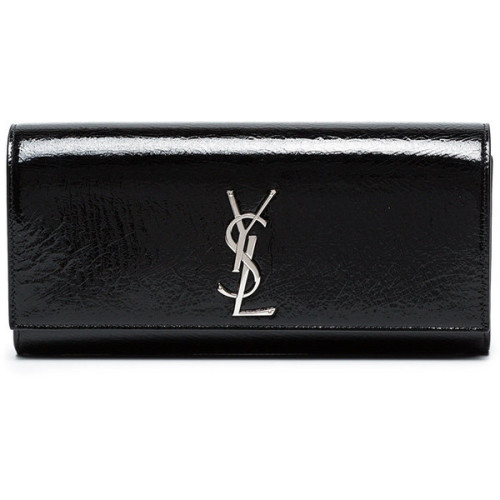 Saint Laurent Black monogram Kate patent leather clutch ❤...