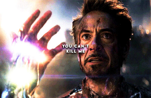 starkdnvers - tony pulling that reverse uno card on thanos