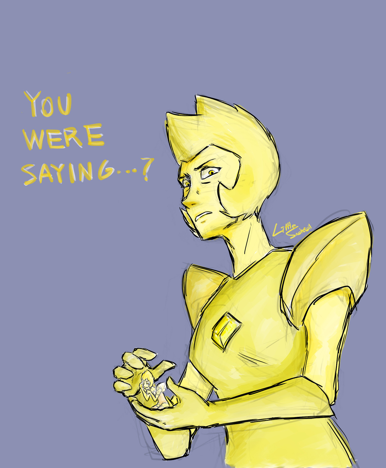 Someone’s in trouble Okay I think I messed up the perspectives (Also the context is that someone beat up Yellow Pearl and Yellow Diamond got angry because of that) Steven Universe © Rebecca Sugar/CN