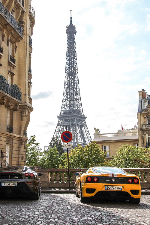 supercars-photography - Ferrari F430 & 360 in Paris (via)