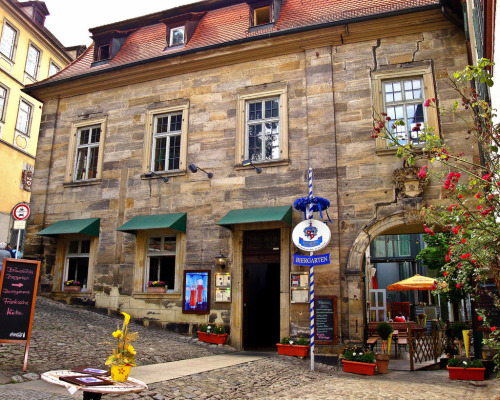 willkommen-in-germany - Biergarten in Bamberg, Bayern...