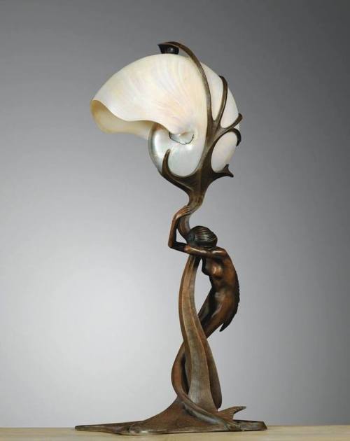 littlelimpstiff14u2 - Gustav Gurschner – Nautilus Lamp, c. 1899