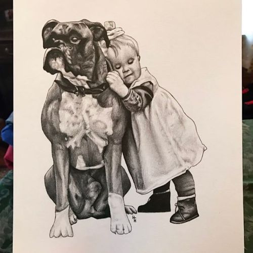 Here’s a new drawing I did for @brittanylocker ! #dog...