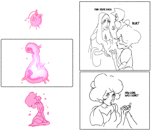 hattersarts - pink diamond getting poofed for the first...