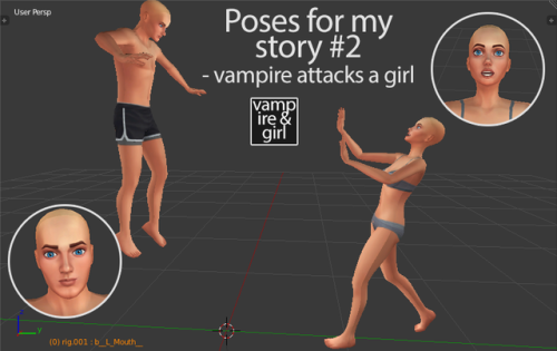 mallmarr:Poses for my story #2 - vampire attacks a girlWhat’s...